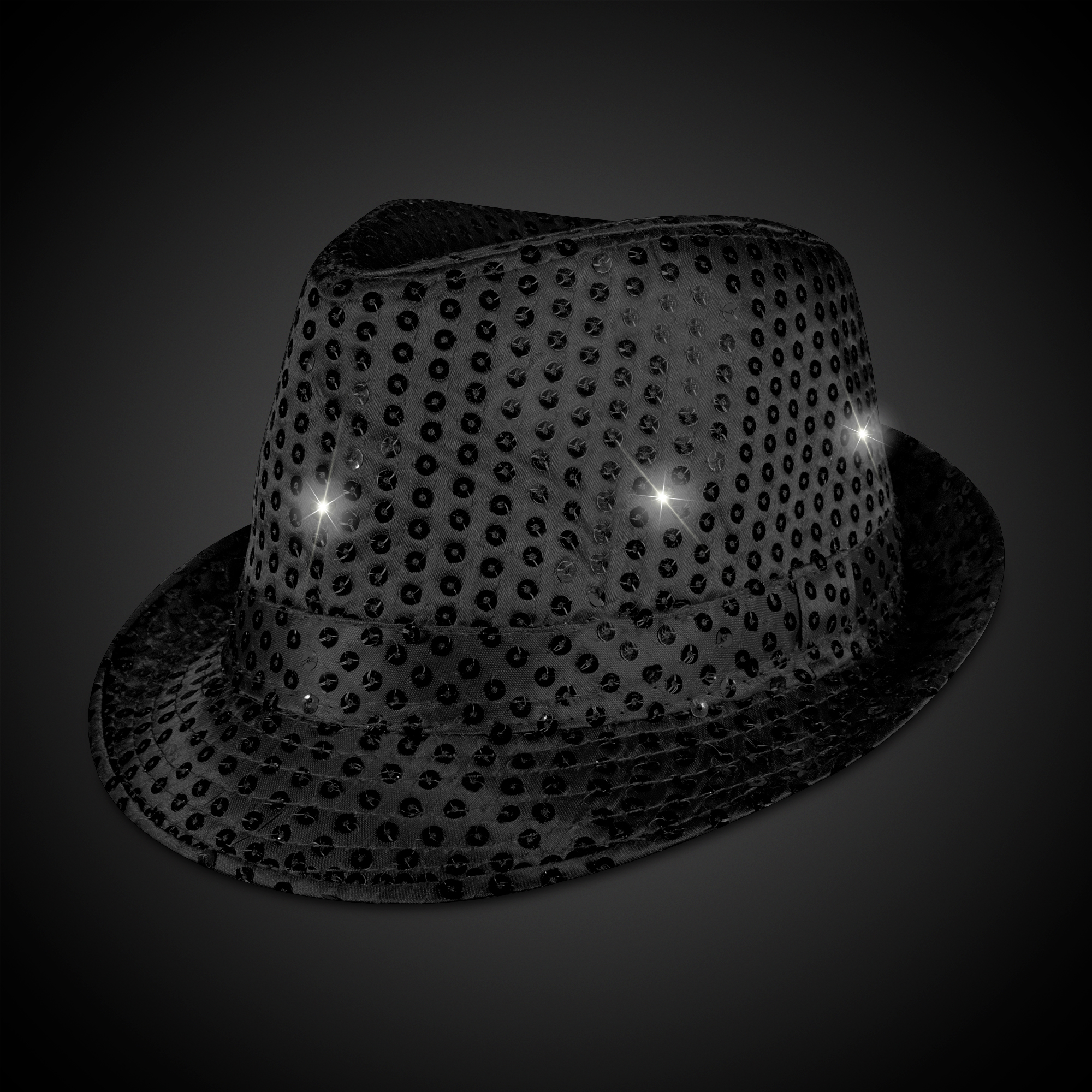 Black Sequin LED Fedora(blank) 4