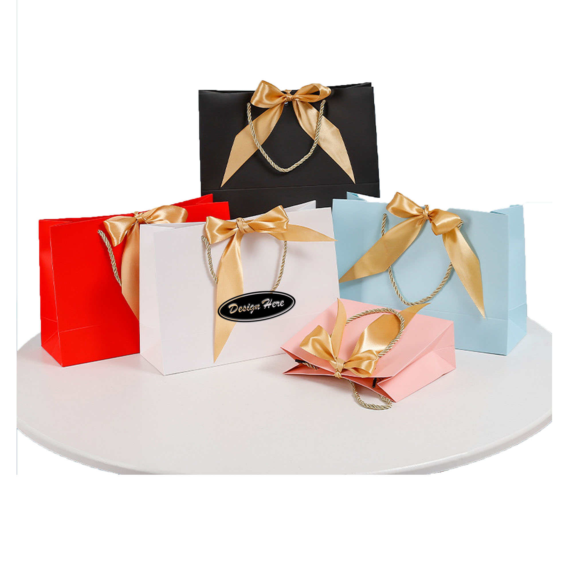 Custom Logo Bowknot Gift Bags for Apparel & Cosmetic Packaging 2