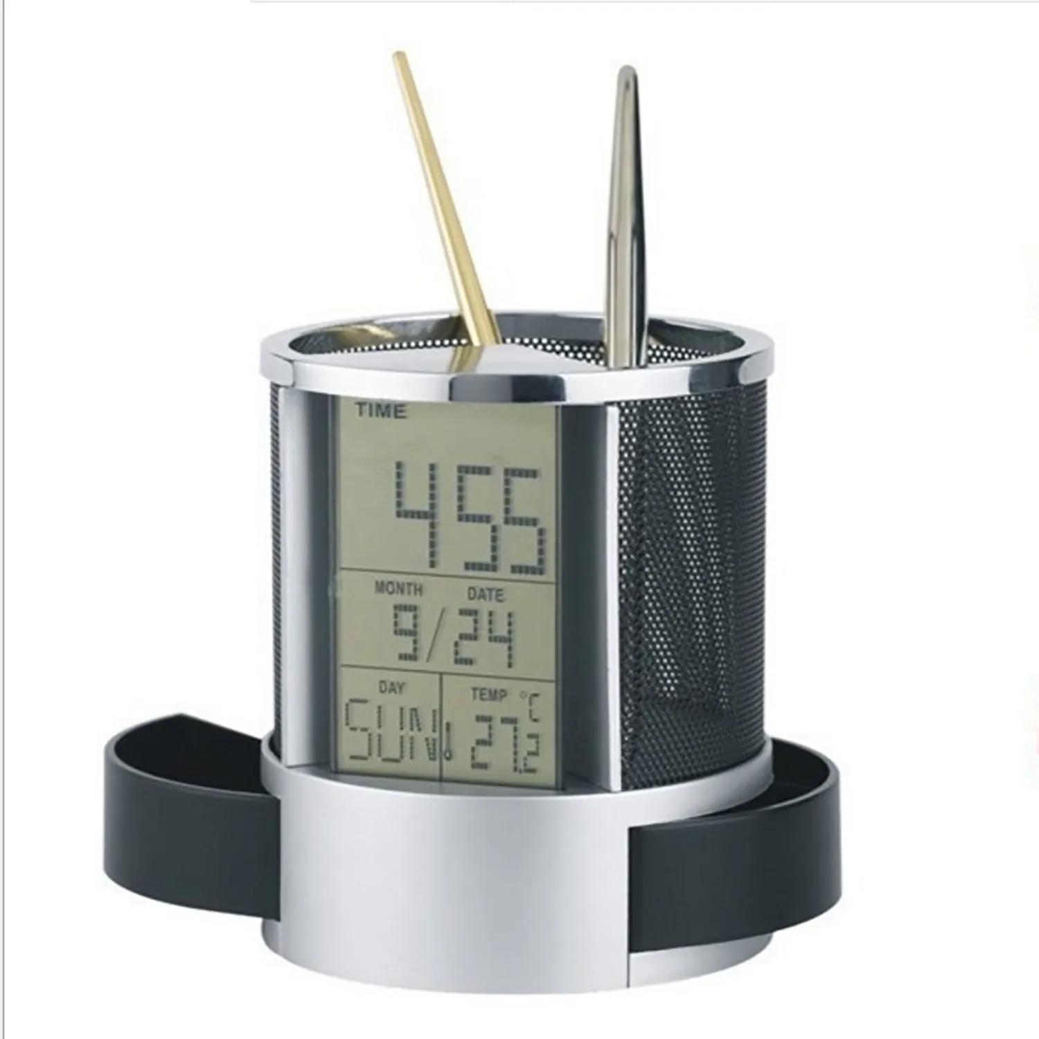 Multifunction Desk Clock with Pen Cup 1