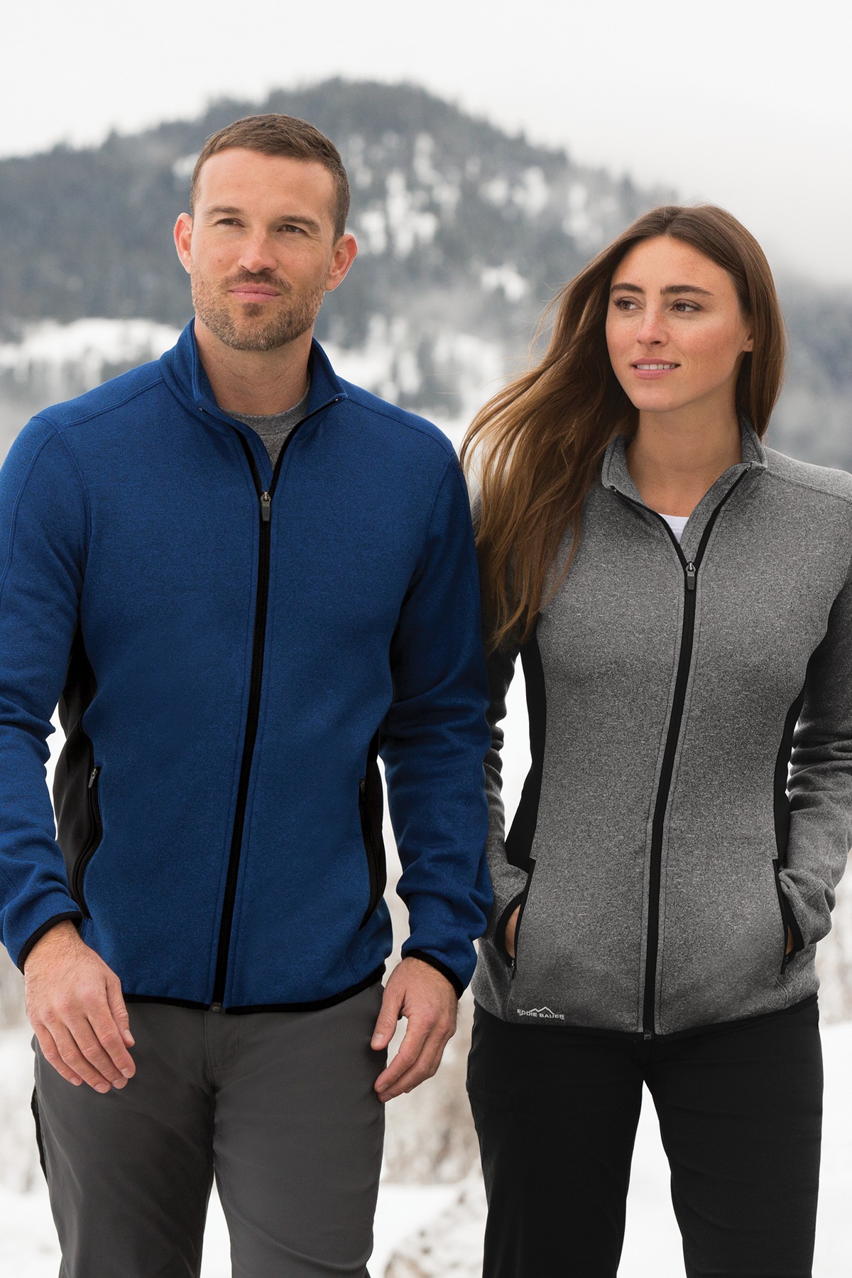 Eddie Bauer Full-Zip Heather Stretch Fleece Jacket. EB238 8