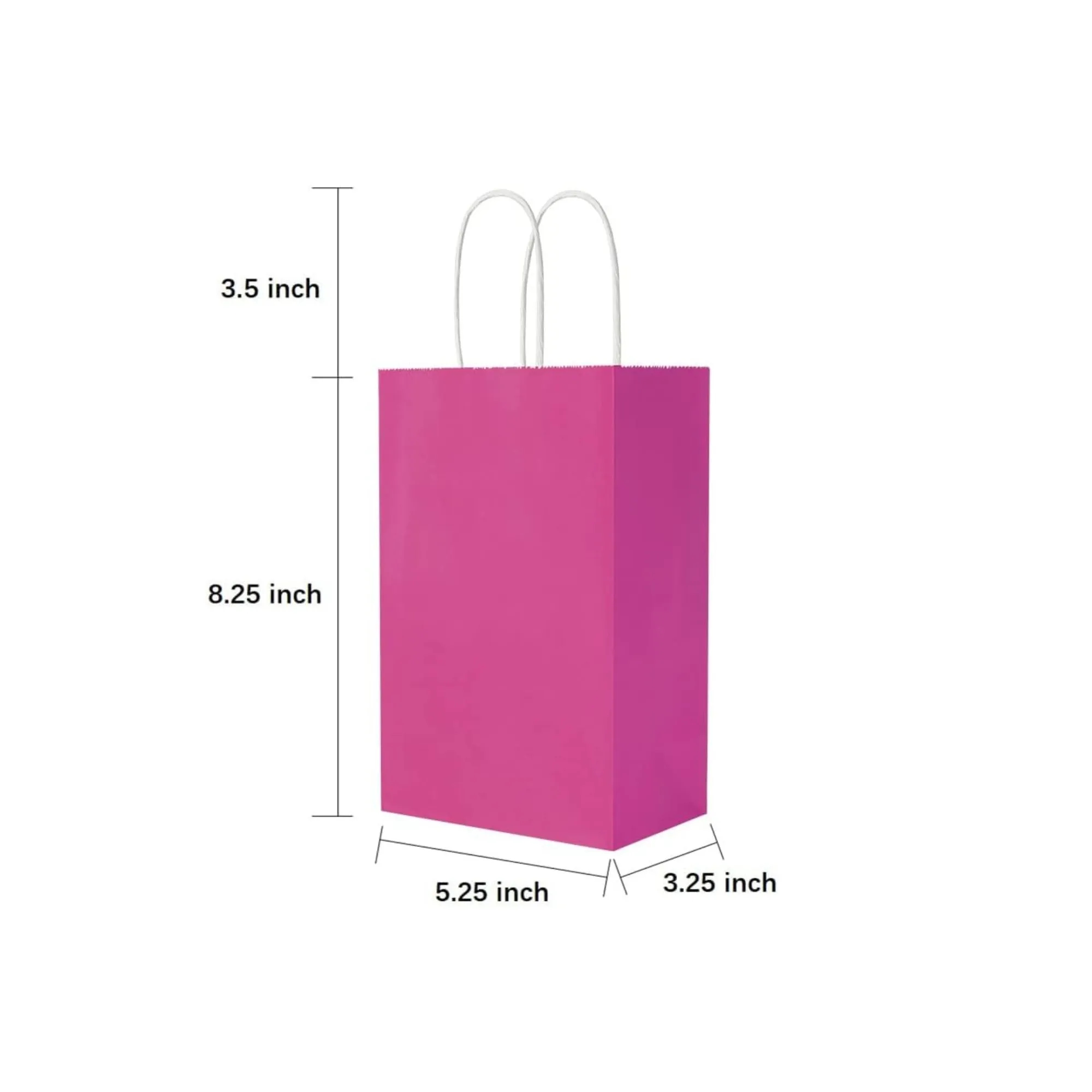 Kraft Paper Shopping Bag in Multiple Sizes 8.25"x3.25"x5.25" 17