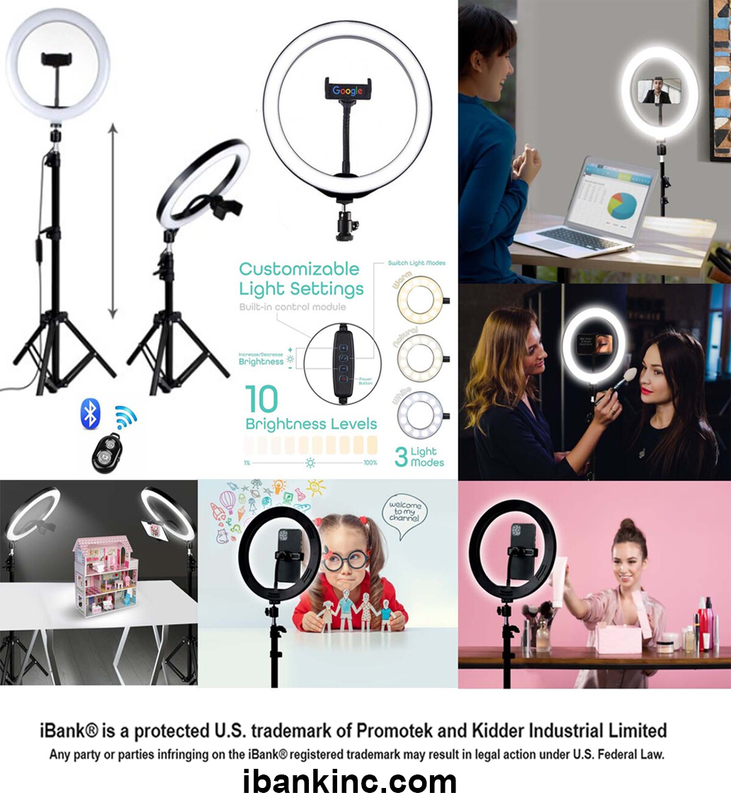iBank ®Streaming Studio with 10" Light & Tripod + Bluetooth Remote Shutter 2
