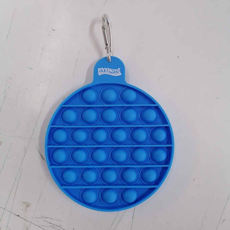 Round Shape Silicone Pops Bubble Sensory Fidget Toy / Key Chain And Printing Bit 1