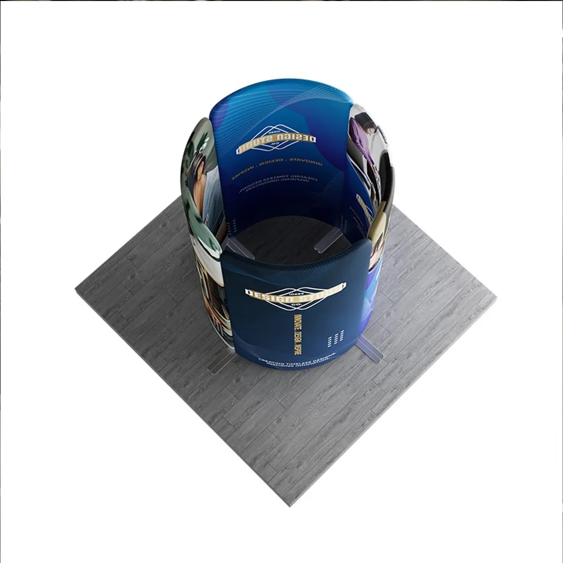 6.5ft Magnetic Modular Fabric Display - Tower Island Shape 12