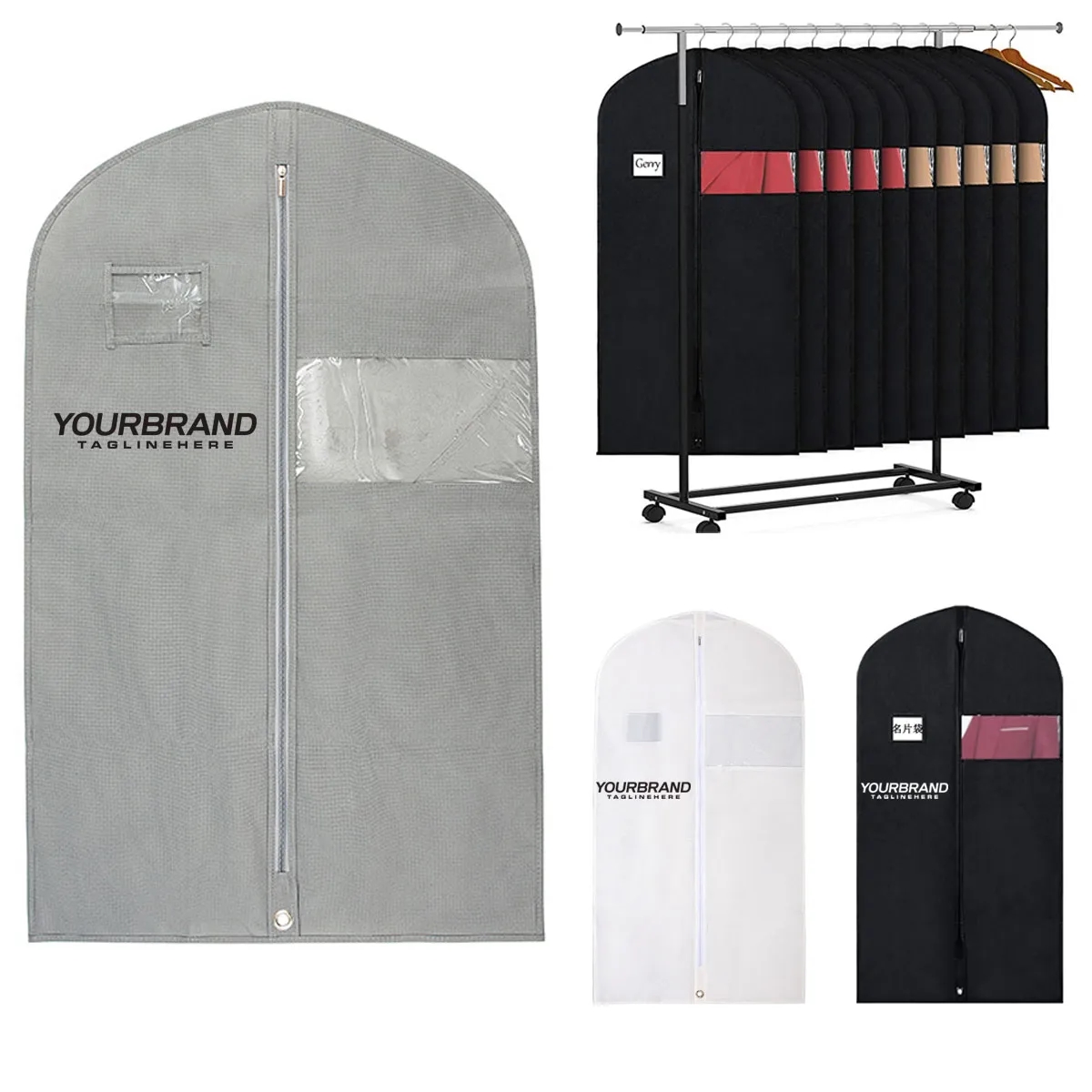 Foldable Garment Bags for Hanging Clothes with Clear Window 3
