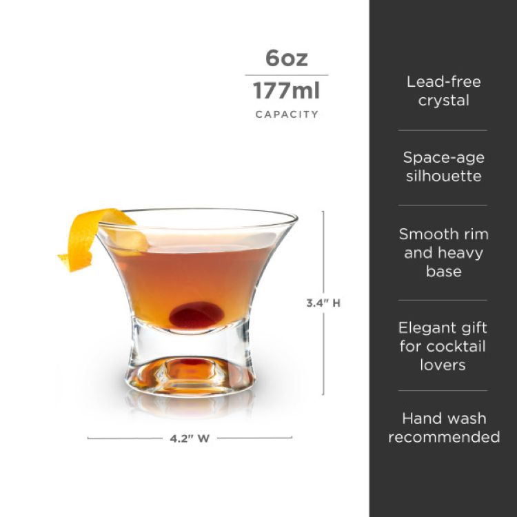 Viski® Crystal Manhattan Glass, set of 2 10