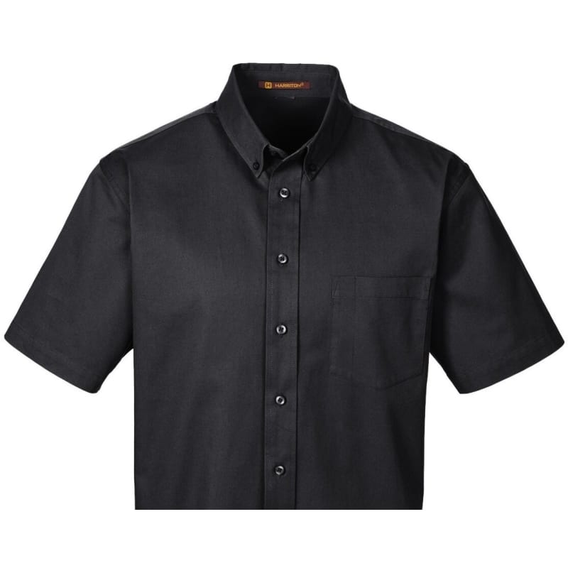 Harriton Men's Foundation 100% Cotton Short-Sleeve Twill Shirt With Teflon™ 8