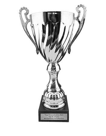 Cup Trophy: 18" Classic Italy style SILVER Metal c 2