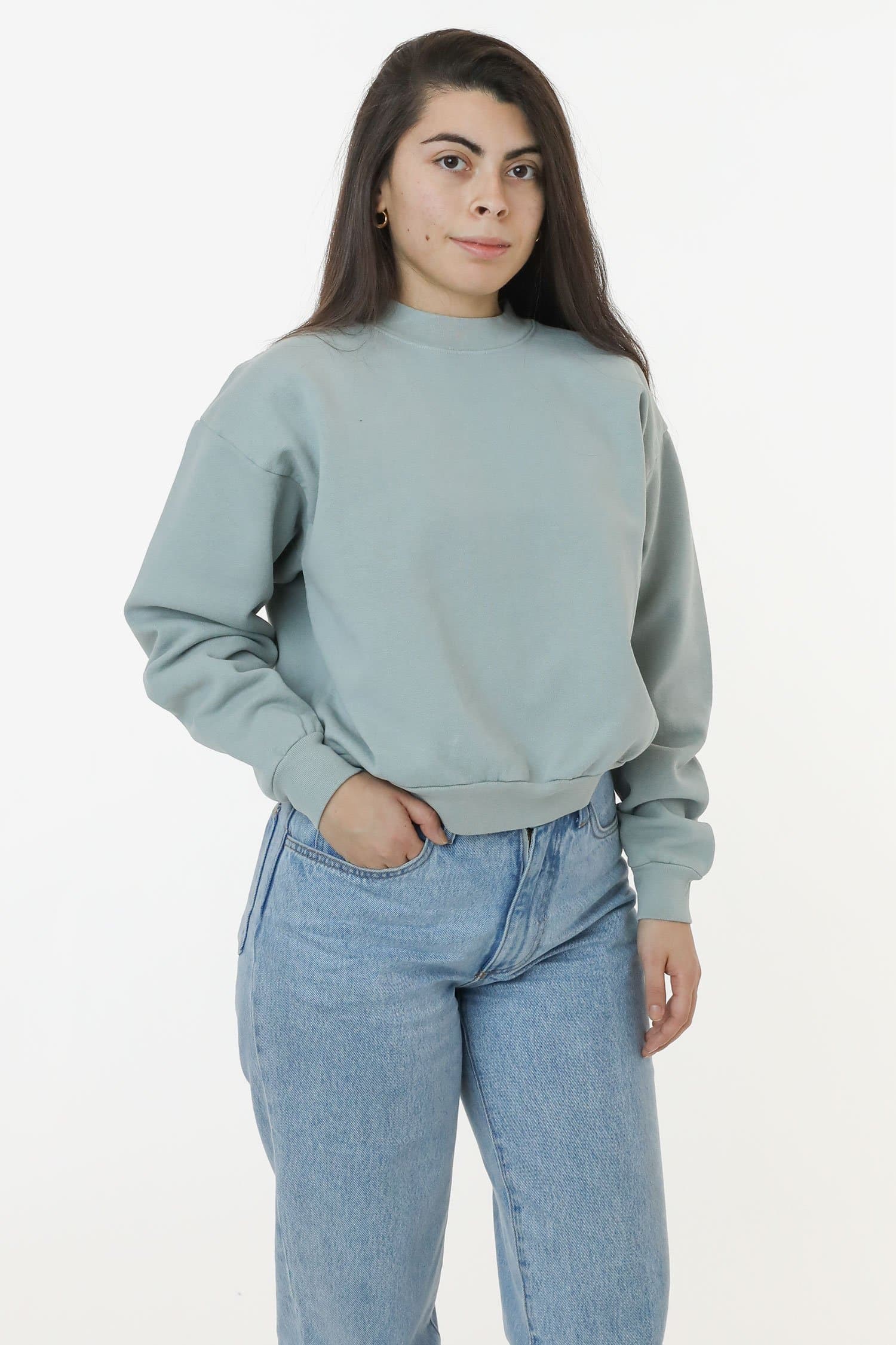 14 OZ GD HEAVY FLEECE CROPPED MOCK NECK PULLOVER 3