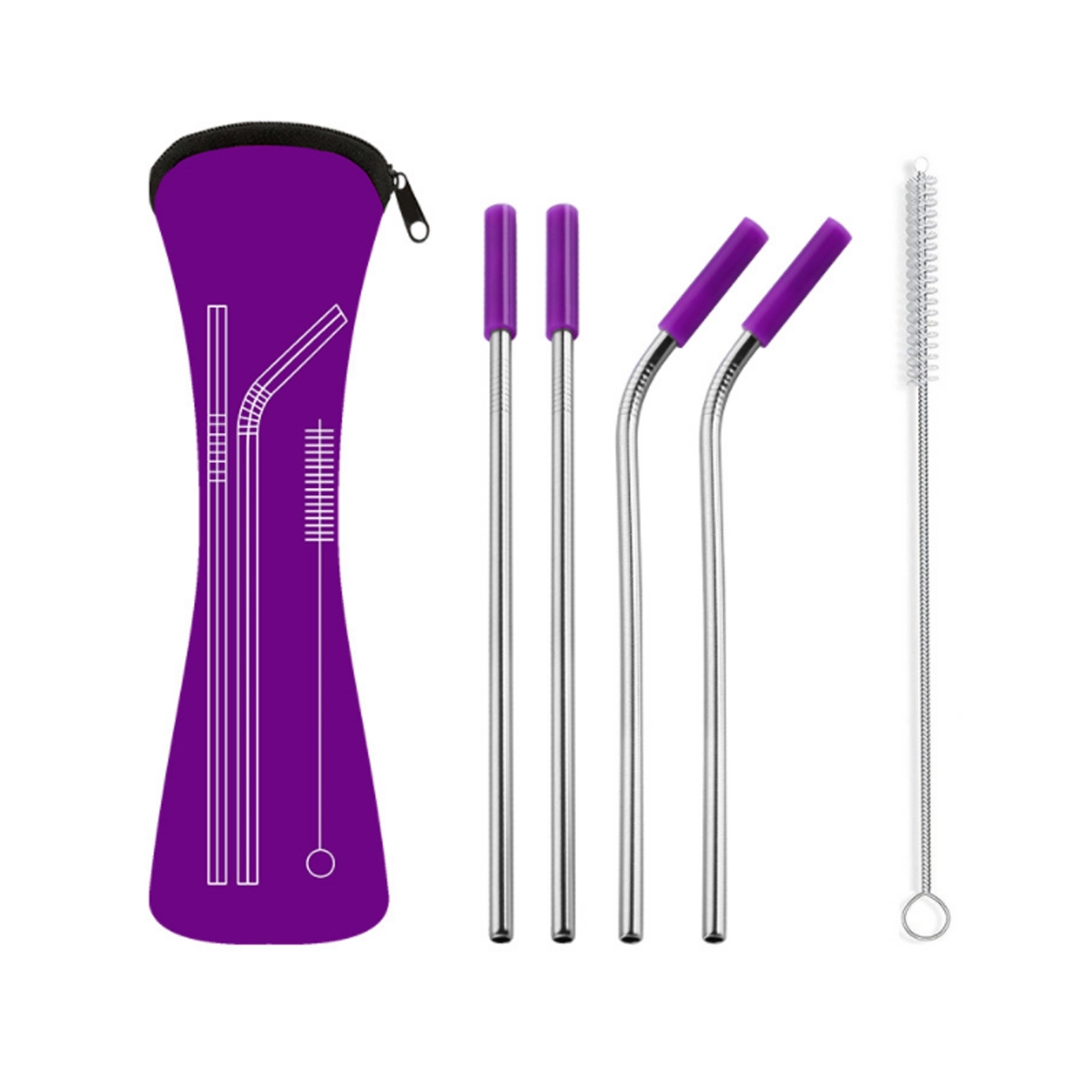 Stainless Steel Straw Set 7
