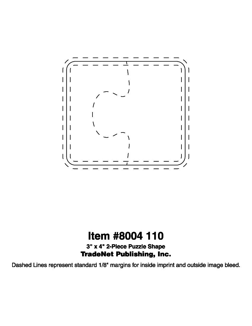 Magnet - 2-Piece Puzzle Shape (3.5x4) - 25 Mil. 4