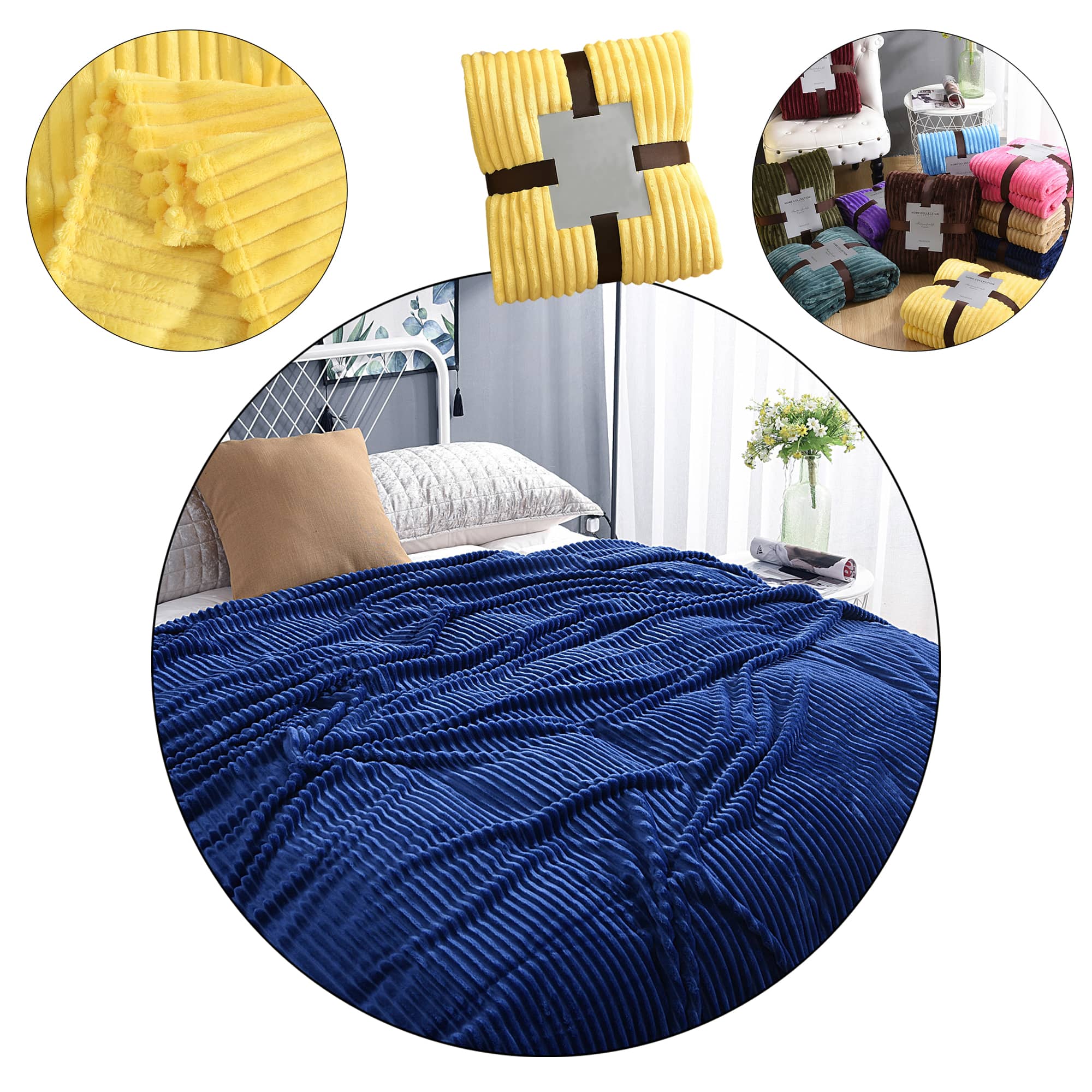 Modern Minimalist Fleece Blanket Mul Sizes Avail 2