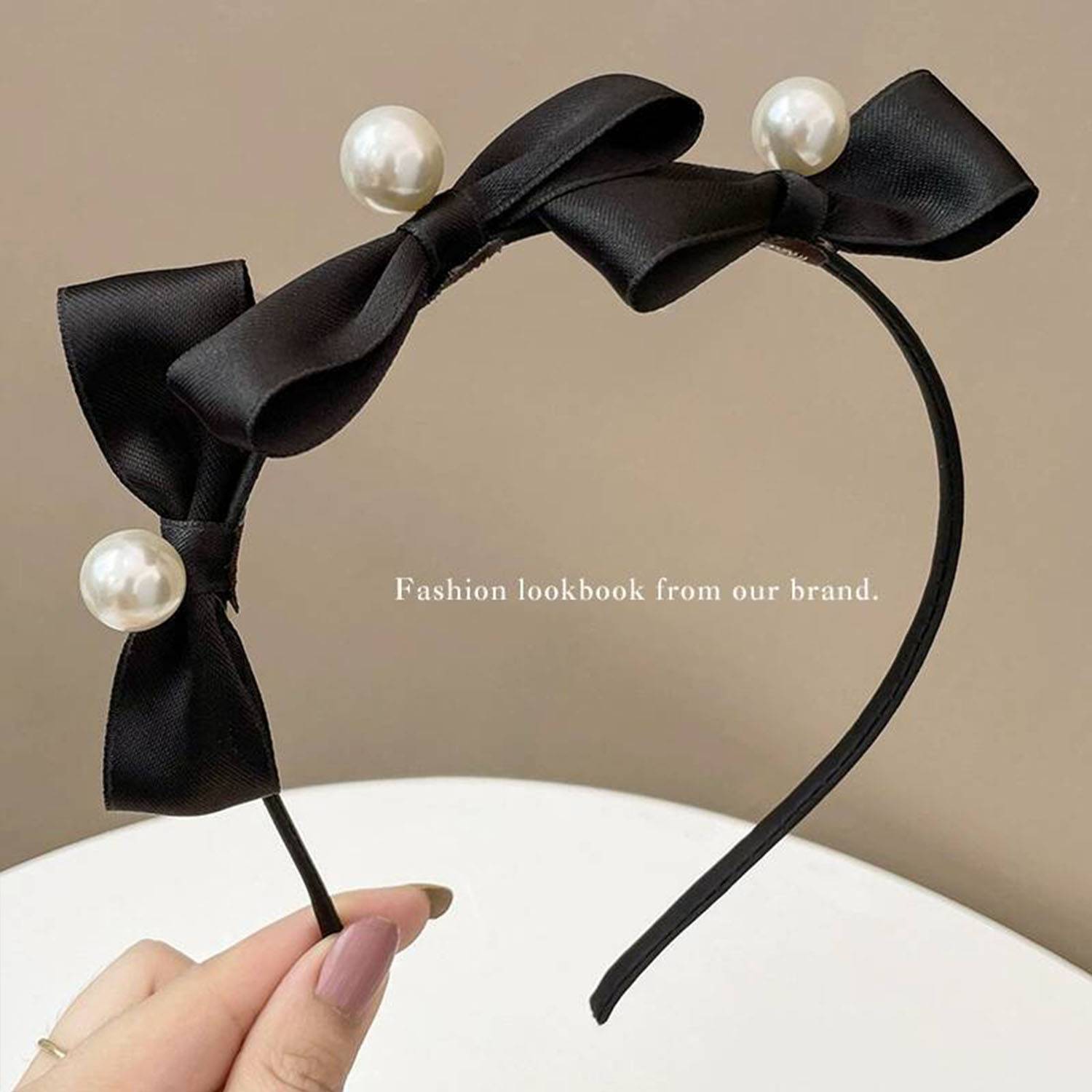 Simple Retro Black Bow Headband 4