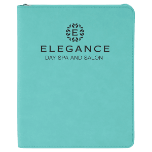 9 1/2" X 12" Zipper Laserable Leatherette Portfolio With Notepad 7