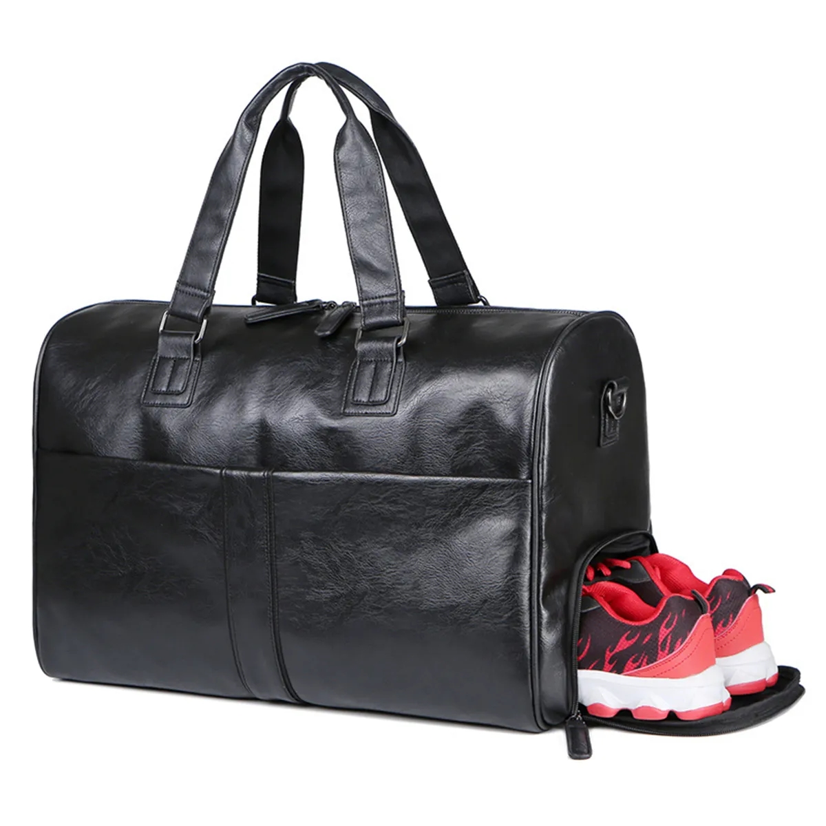 13'' PU Leather Gym Duffel Bag With Dry Wet Separation 3