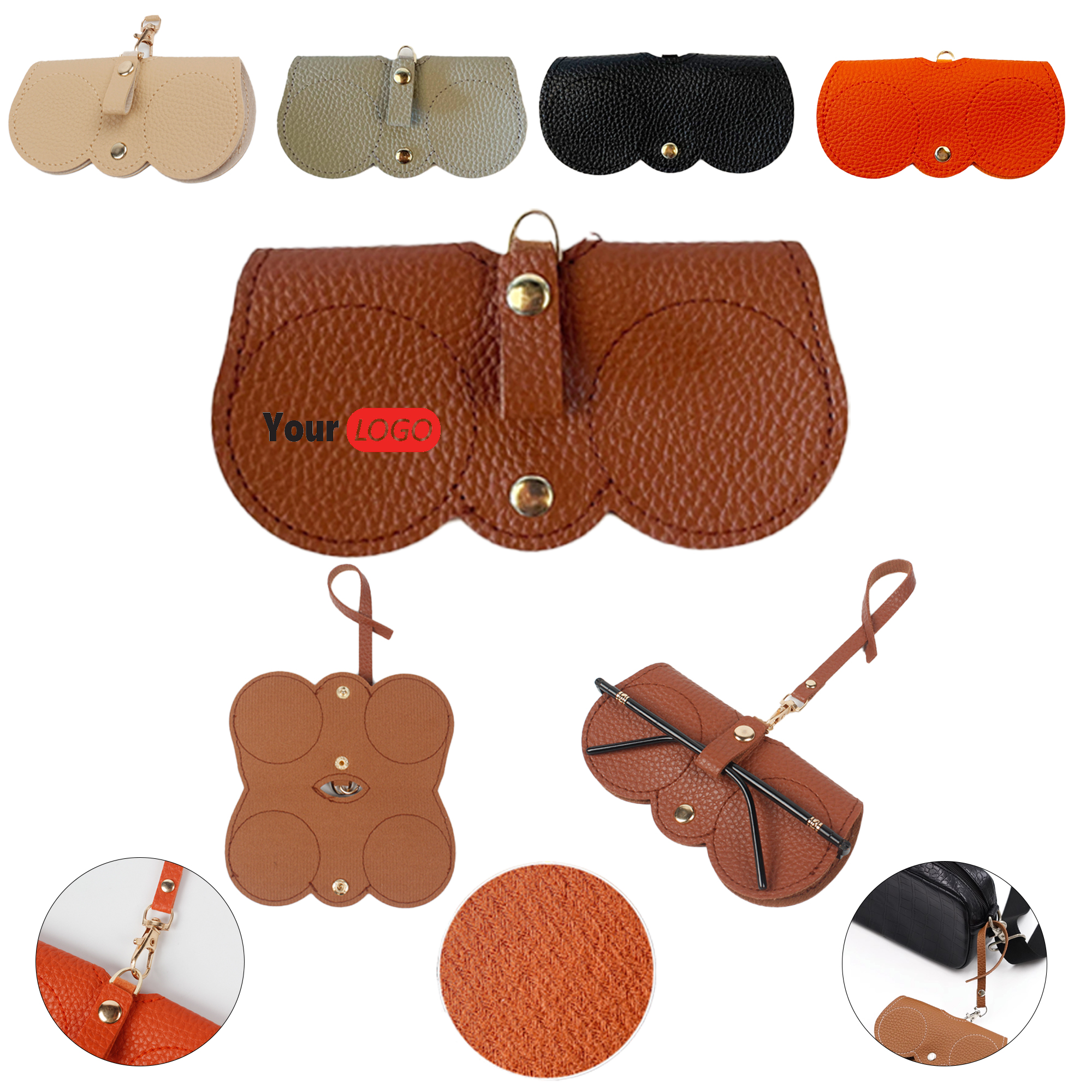Snap Closure Hangable Pouch Carrying Case For Eyeglasses MOQ 50 1
