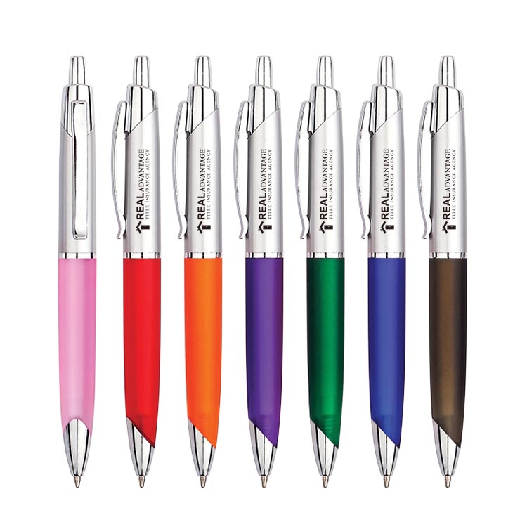 Half Tip Plastic Click Ballpoint Pen 4