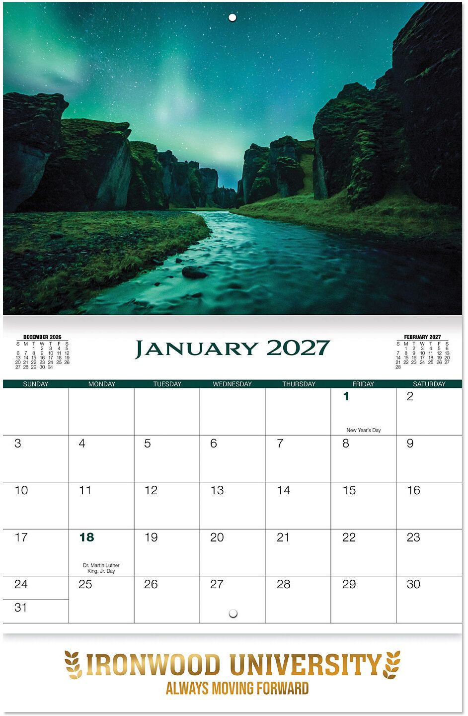 LUXE AMAZING NATURE STAPLED WALL CALENDAR 16