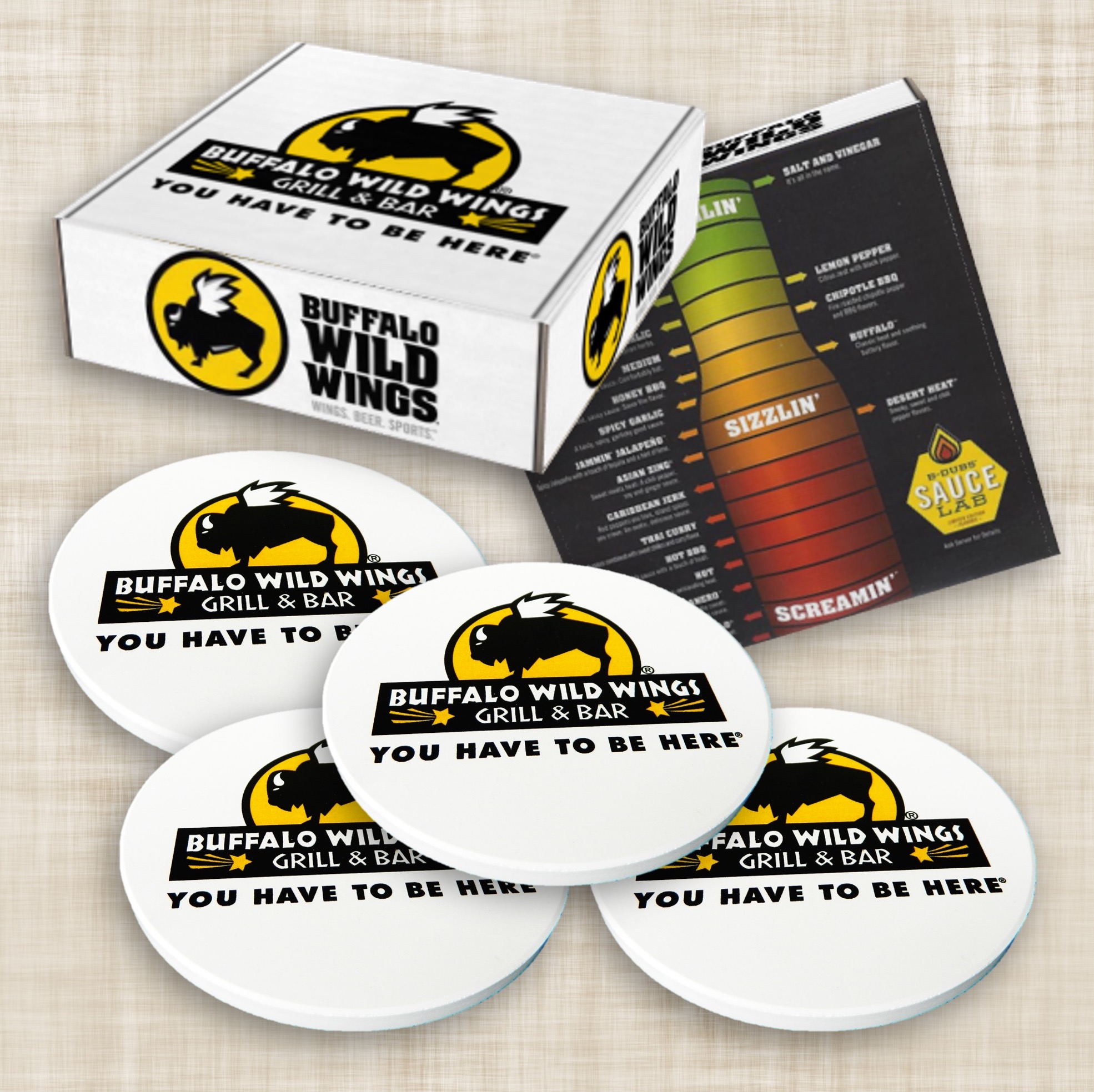 Any 4 Coasters in Printed Custom Corrugated Box 4