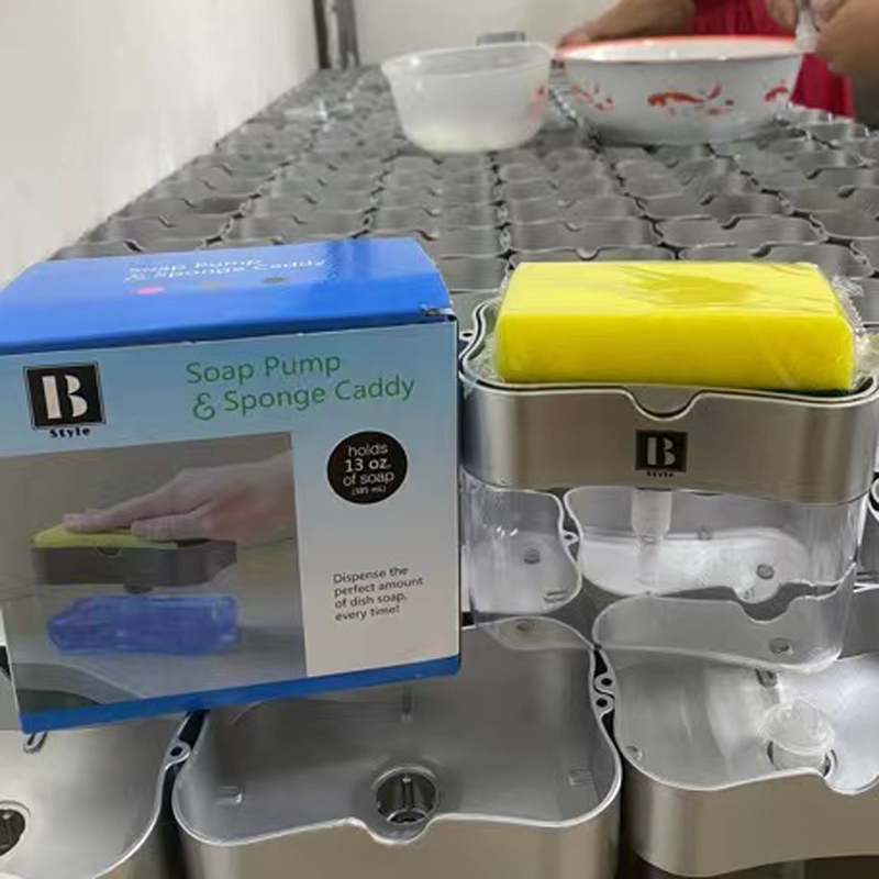 Sponge Holder Sink Dish Washing Soap Dispenser 13 Ounces 6