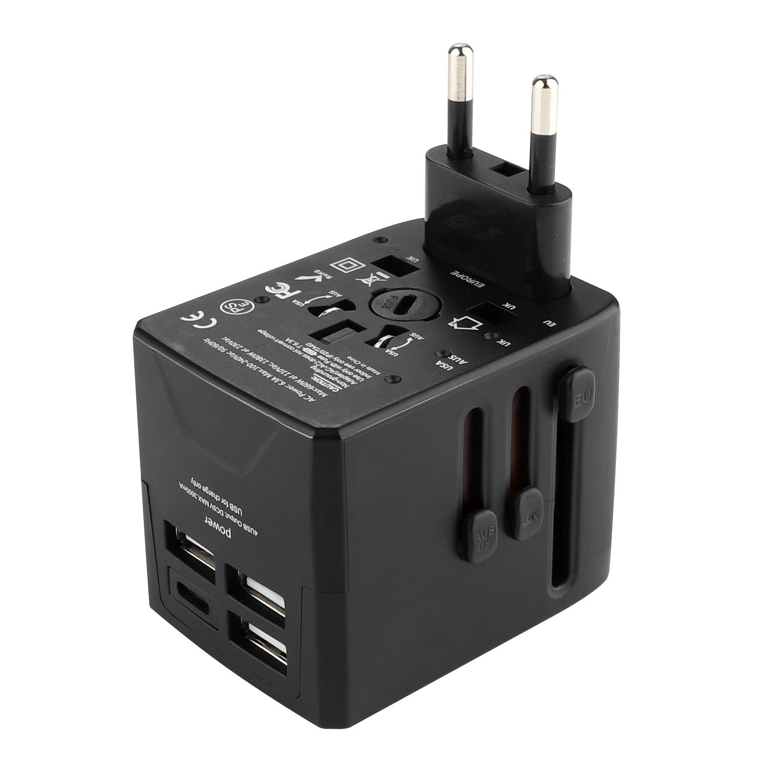 3 USB A and 1 Type C Universal Travel Adapter 2