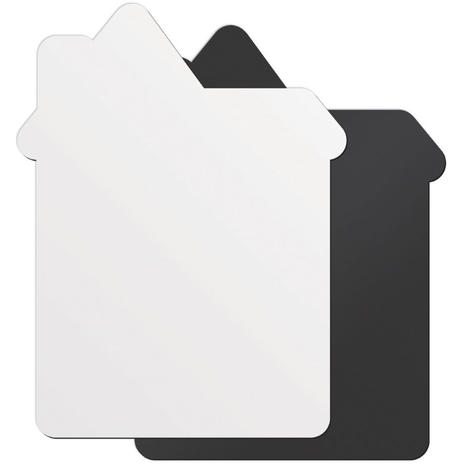 Full Magnetic Back Memo Board, Stock House Shape, 5.5"x7.25", Spot colour 3