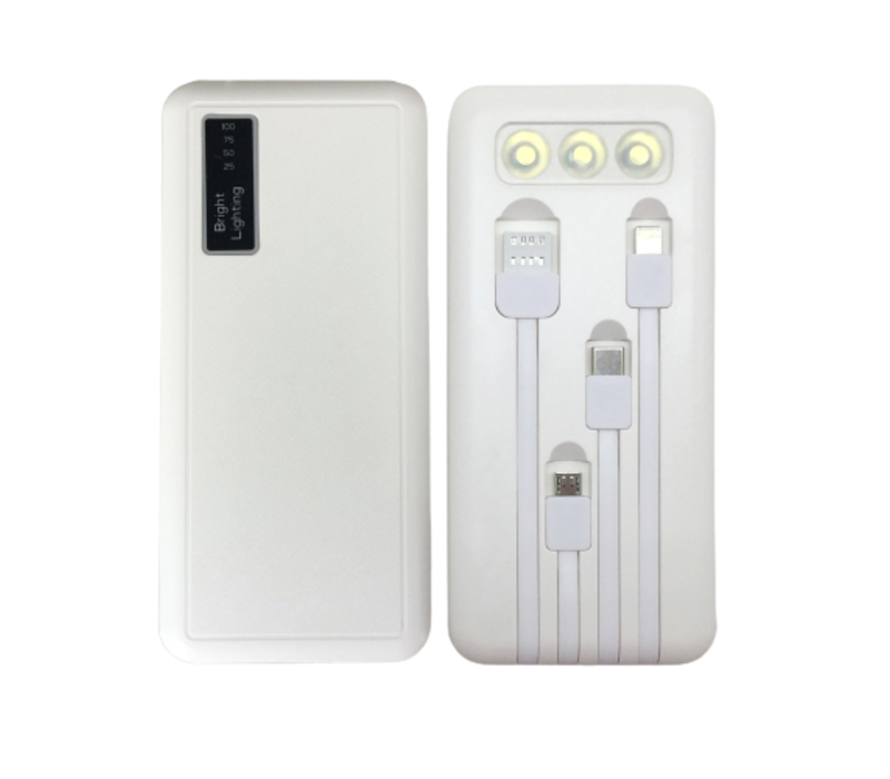Power Bank with LED flashlight and 4 Built-in Cable - 10000mAh 4