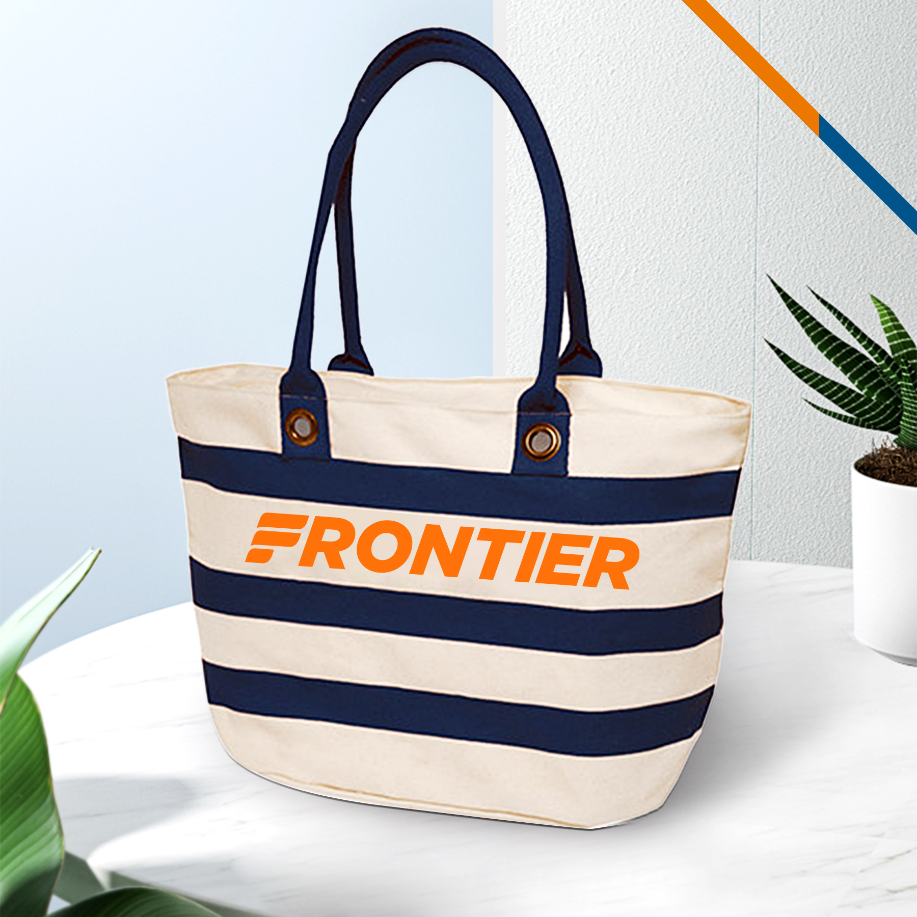 Tera Striped Tote Bag, custom tote bag with logo imprint 2