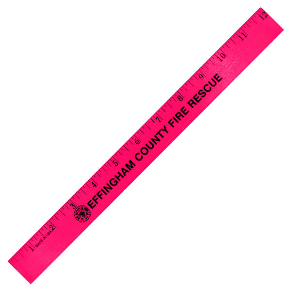 12" Fluorescent Wood Ruler - English Scale 8