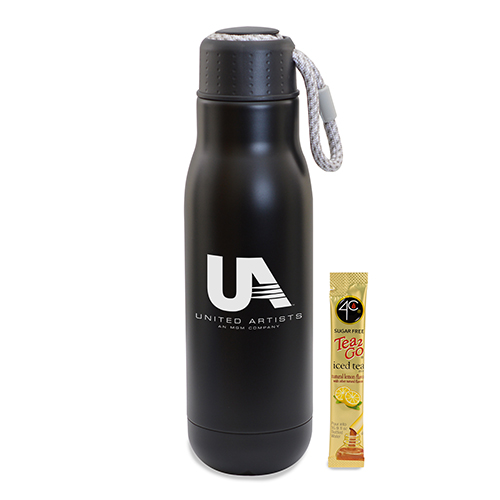 16 Oz Matte Bottle with Bungee Lid And Iced Tea 2