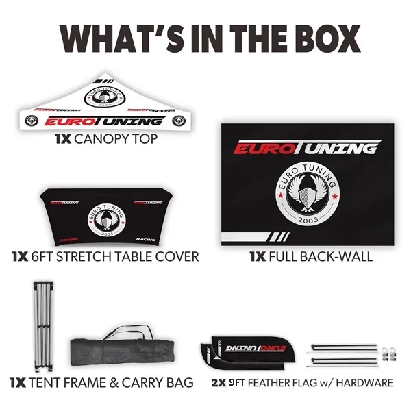 10'x10' Advertising Tent w/ Feather Flag & 6ft Table Cover 2