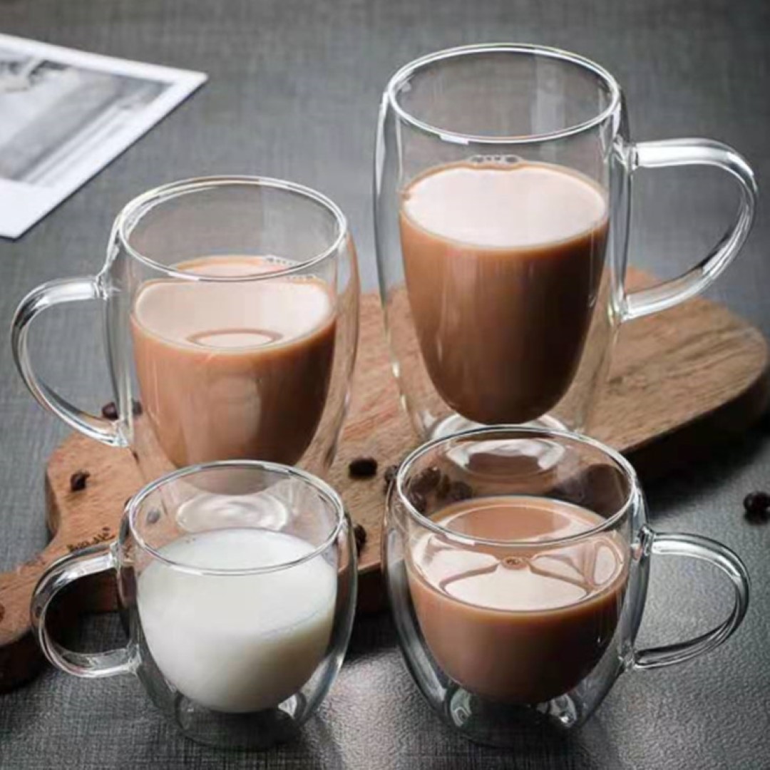 Double Wall Insulated Glass Mug with Handles 4