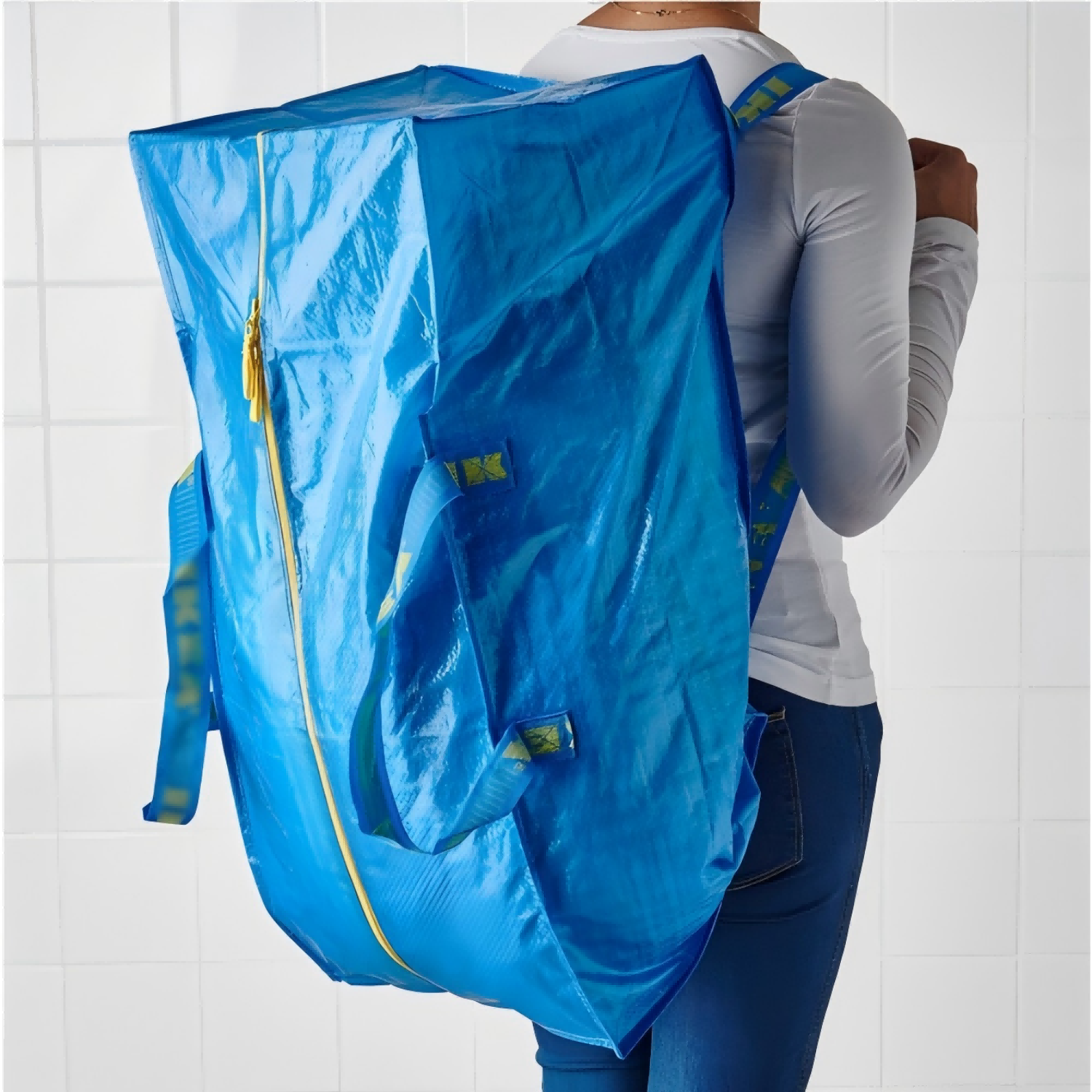 76L Portable PE Laminated Zipper Woven Storage Bag 1
