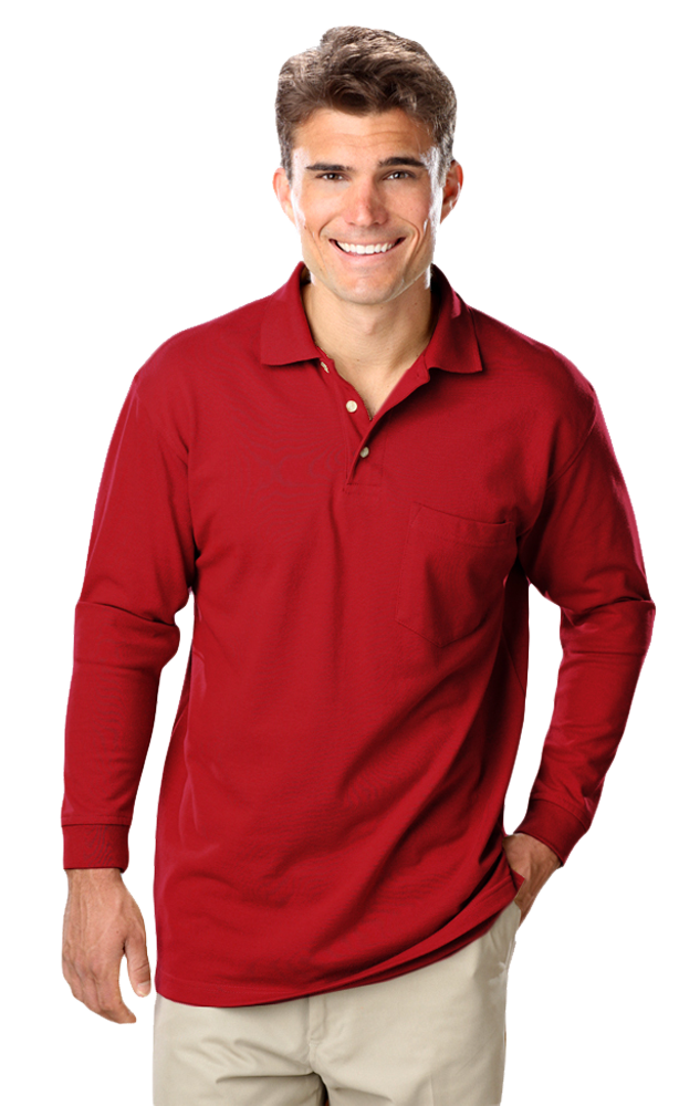 Adult Superblend L/S Pocketed Polo 10