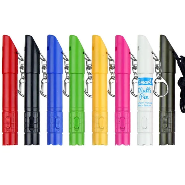 Outdoor Whistle Ballpoint Pens w/ LED Light 6