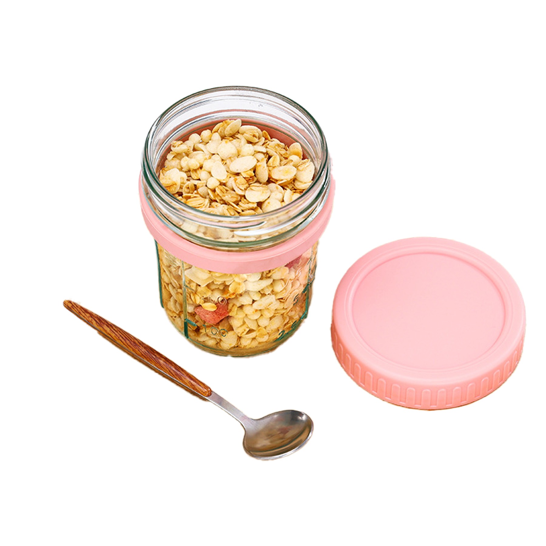 Overnight Oatmeal Cups With Lids And Spoons 2