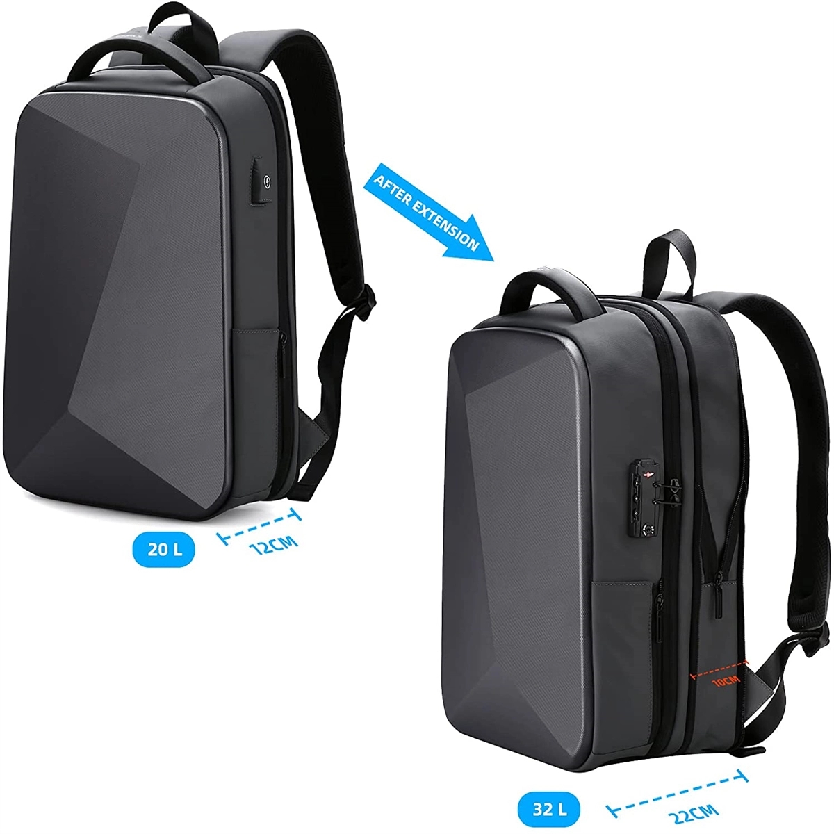 Laptop Backpack For Men 15.6 Inch Hard Shell Anti-Theft 6