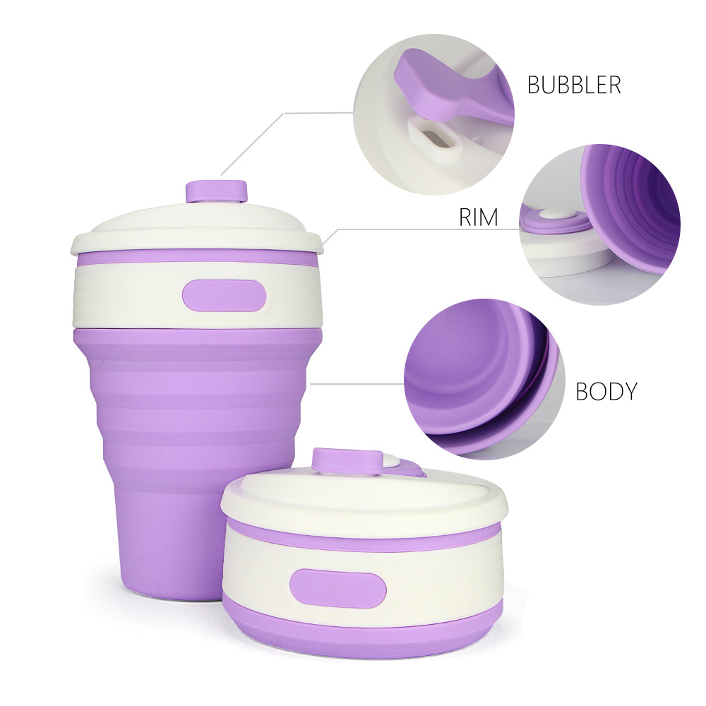 12 OZ Portable Foldable Silicone Coffee Cup 2