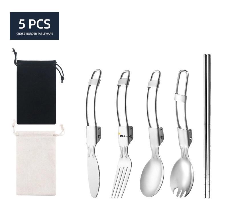 Folding Spoon Fork Knife Set With Pouch 2