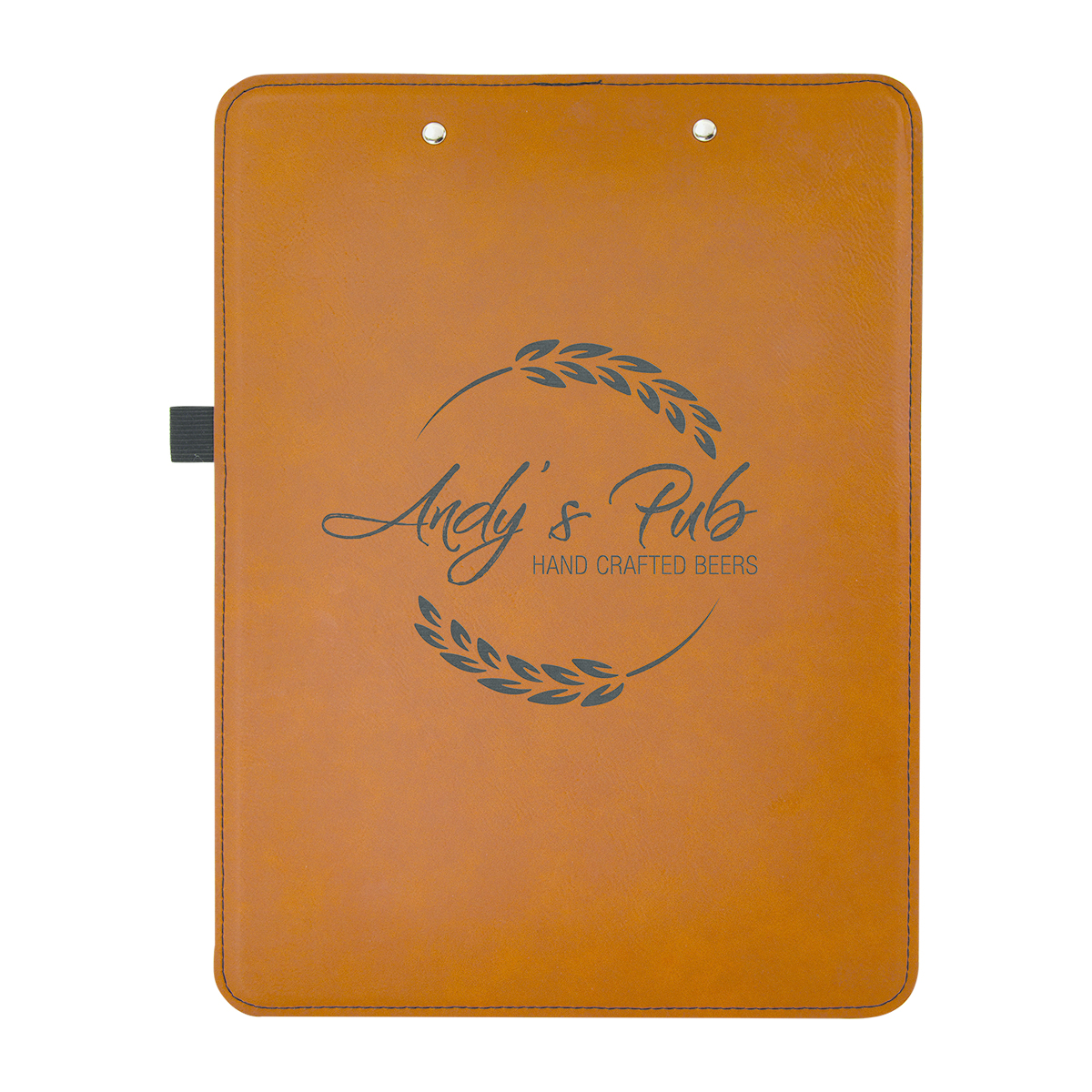9" x 12 1/2" Rawhide/Black Leatherette Clipboard 1