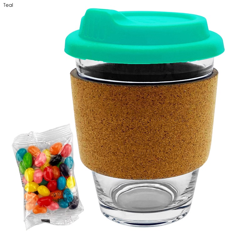 Jelly Bean In Cork Band Glass Coffee Cup 6