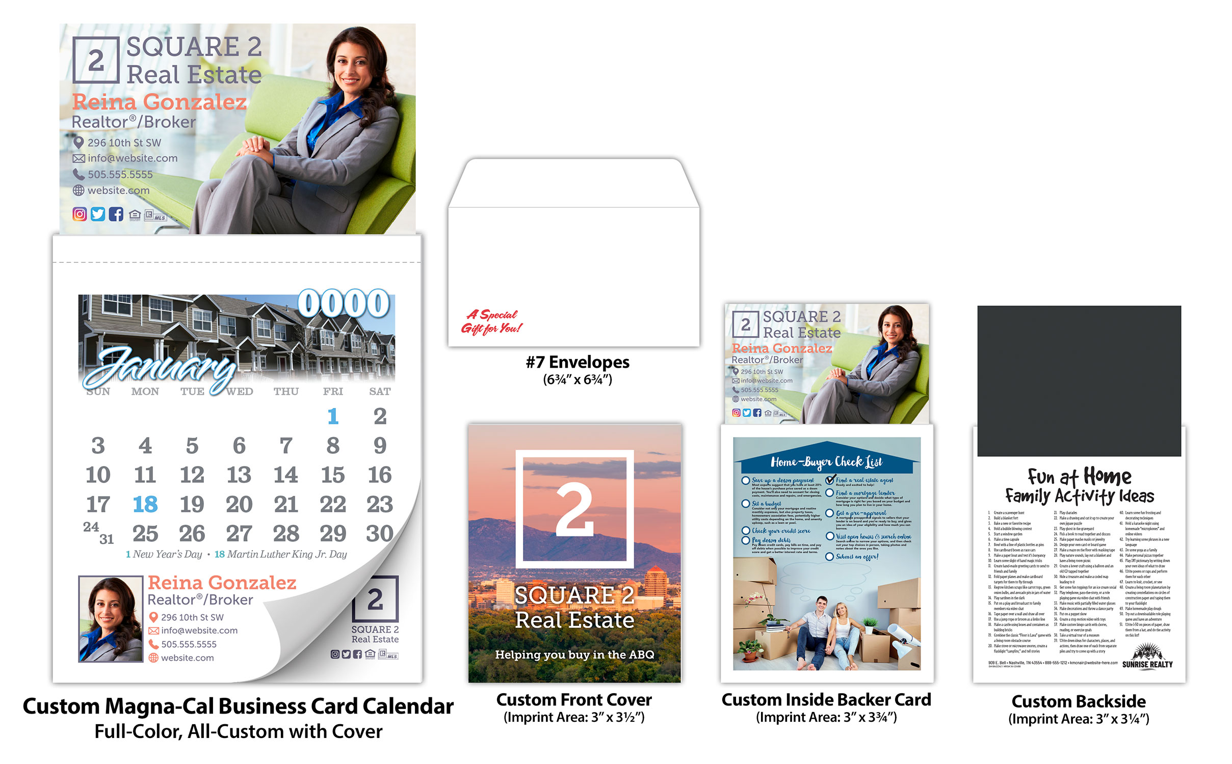 Magna-Cal Business Card Magnet Calendar - Custom 3.5x6.25 3
