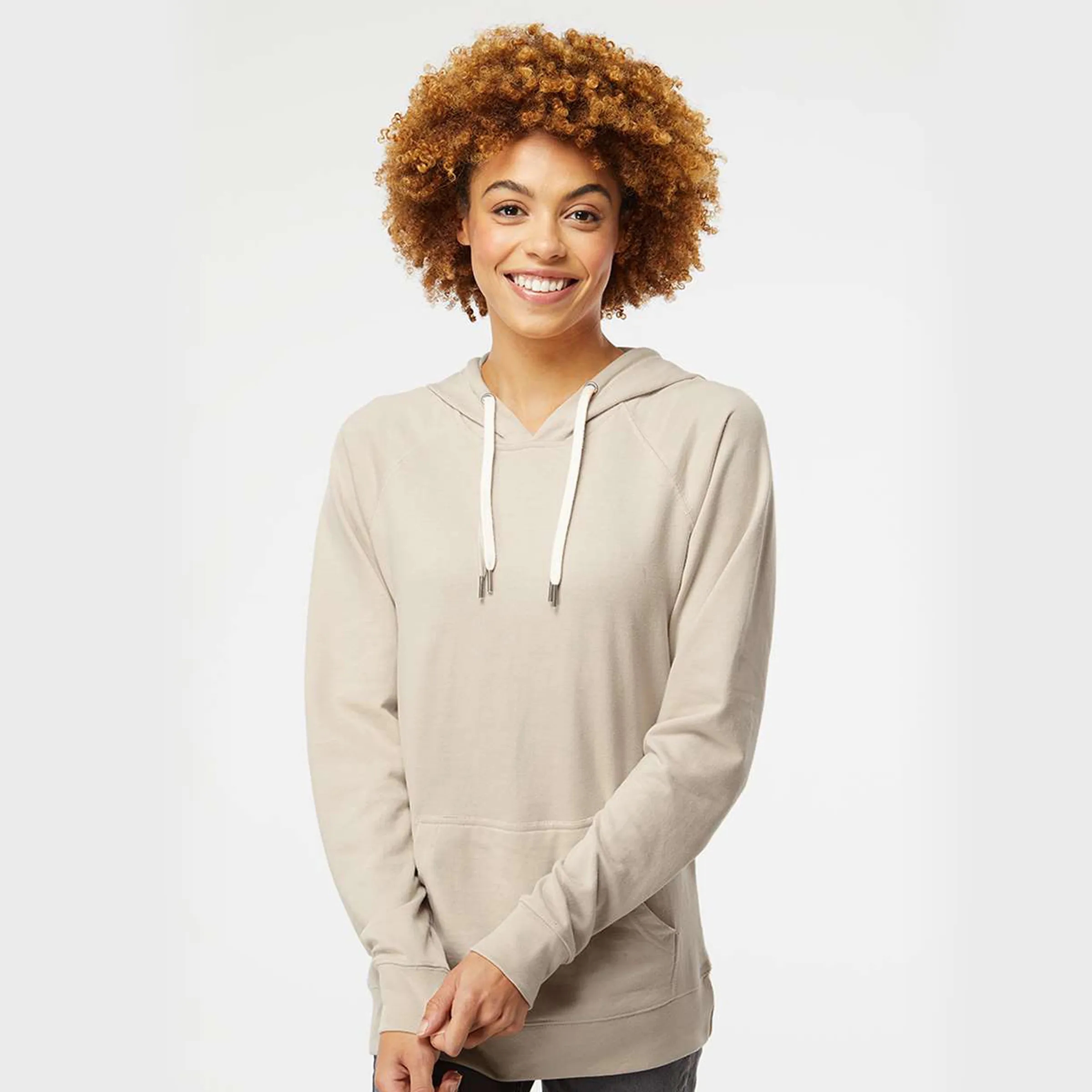 Unisex Lightweight Loopback Terry Hooded Pullover 16