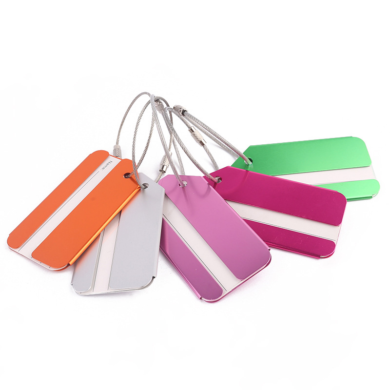 Aluminum Alloy Travel Luggage Tag w/Stainless Steel Rope 9