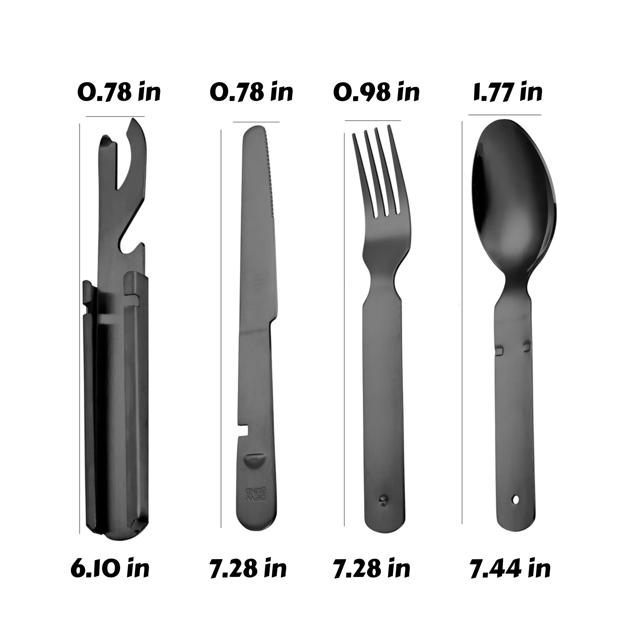 4 in 1 Portable Stainless Steel Camping Cutlery Set 2