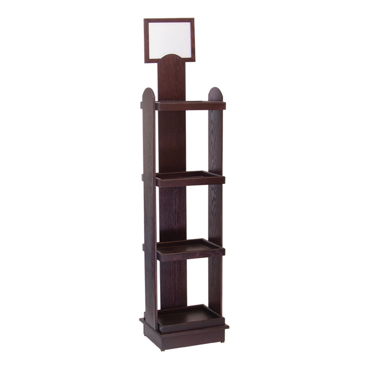 Floor 66"h Wine Bottle Display 4 shelves w/ Sign Holder