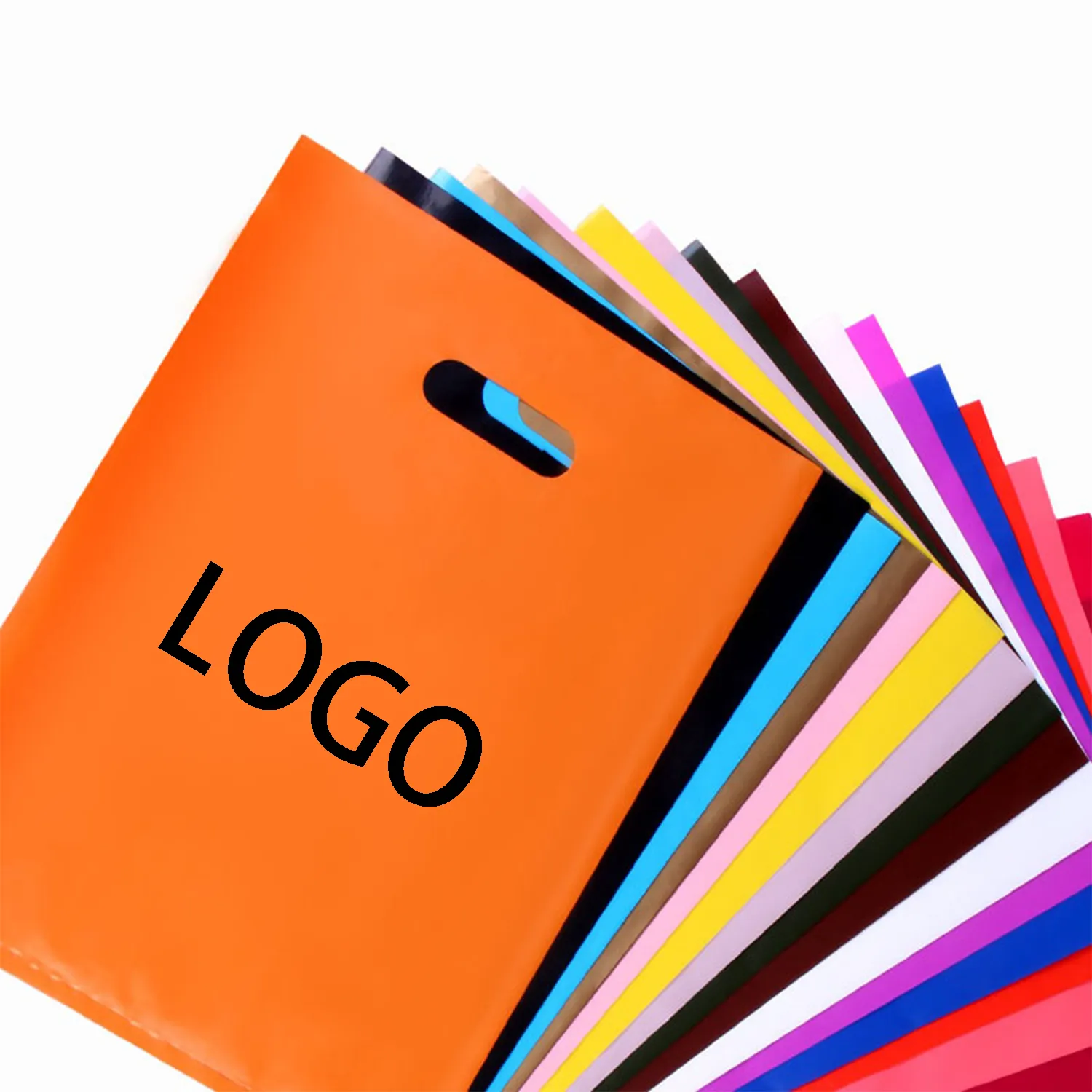 Frosted Plastic Die Cut Bag - Flexo Ink 8