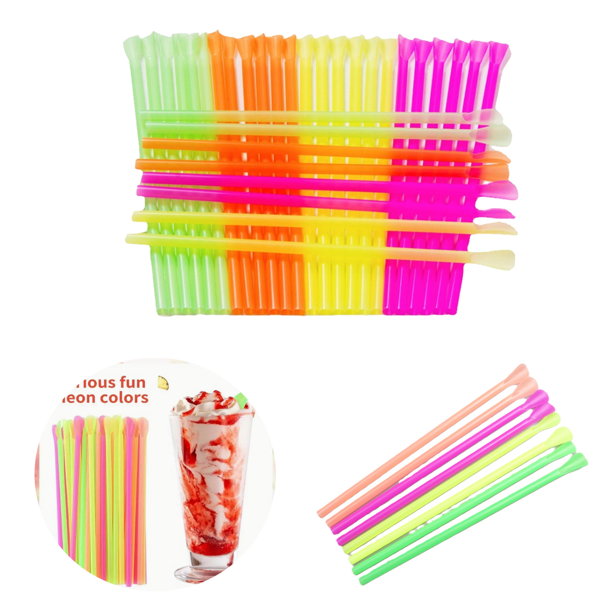 High-Quality Multi-Use Spoon Straws ?C 2.36??7.87", 100 Pcs 3