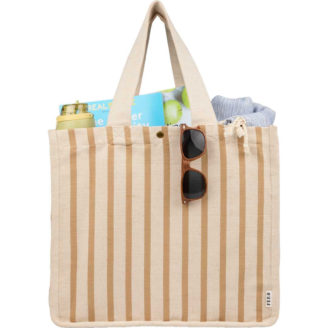 FEED Cotton and Jute Striped Tote 53