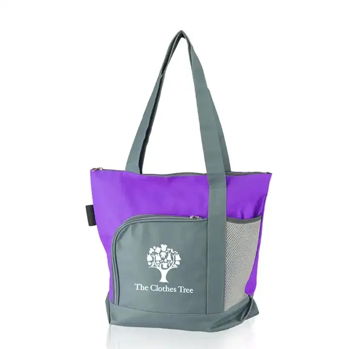600D Polyester Canvas Zipper Tote 8